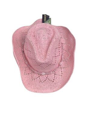 Pink Beaded Cowboy Paper Hat Shapeable Brim 100% Paper